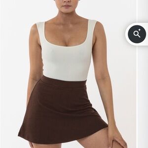 Los Angeles Apparel Cream GARMENT DYE SQUARENECK BODYSUIT